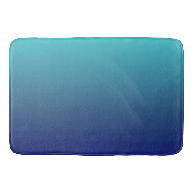 Personalized blue ombre gradient bath mat (Front)