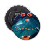 Personalized Blue Orang Bowling Ball Bottle Opener at Zazzle