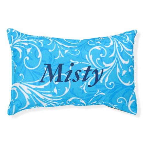 Personalized Blue Ornamental Dog Bed