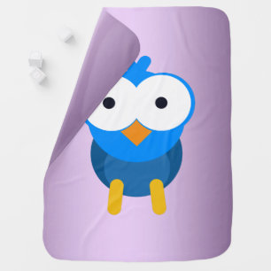 Personalized blue owl baby blanket