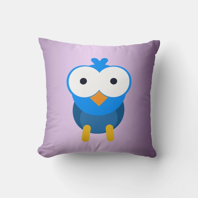 Personalized blue owl throw pillow (Front)