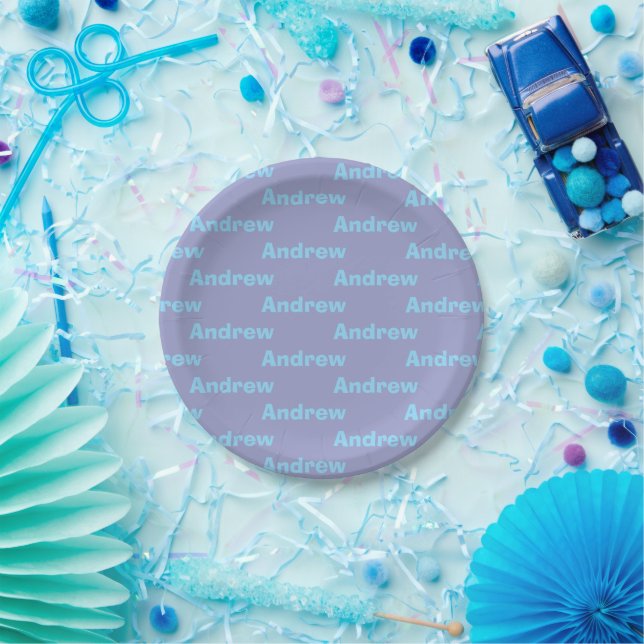 Personalized Blue Paper Plates (Party)