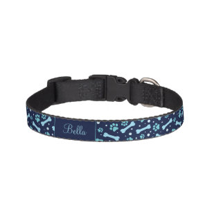 Personalized Blue Paw Prints Dog Pet Collar
