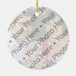 Personalized Blue Photo Christmas Ornament W/names at Zazzle