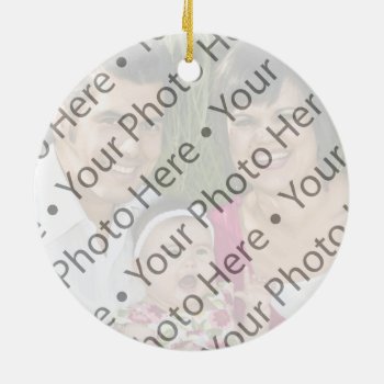 Personalized Blue Photo Christmas Ornament W/names by thechristmascardshop at Zazzle