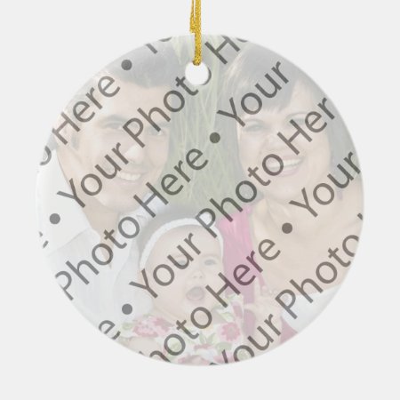 Personalized Blue Photo Christmas Ornament W/names