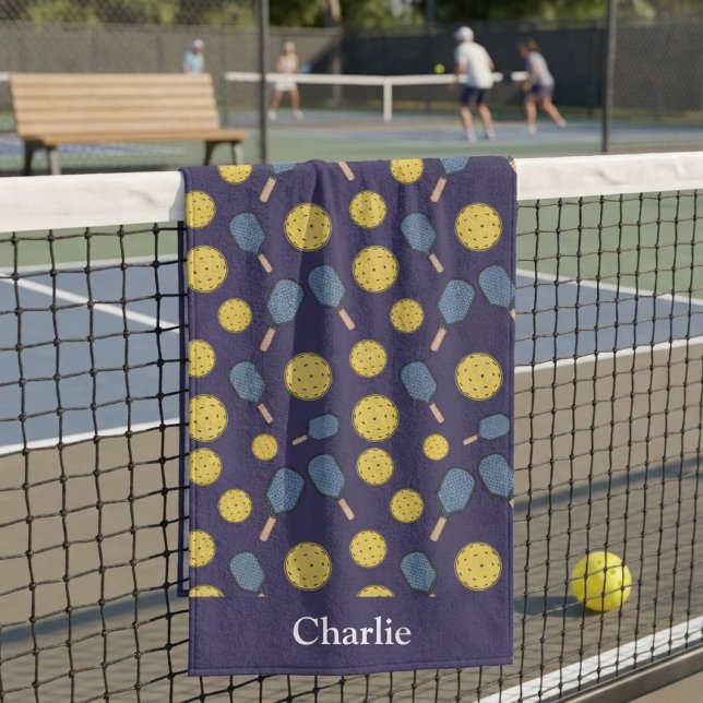 Personalized Blue Pickleball Bath Towel (Creator Uploaded)
