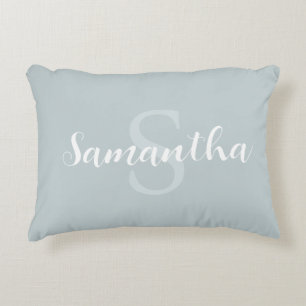 Personalized blue pillow with name initial