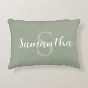 Personalized blue pillow with name initial