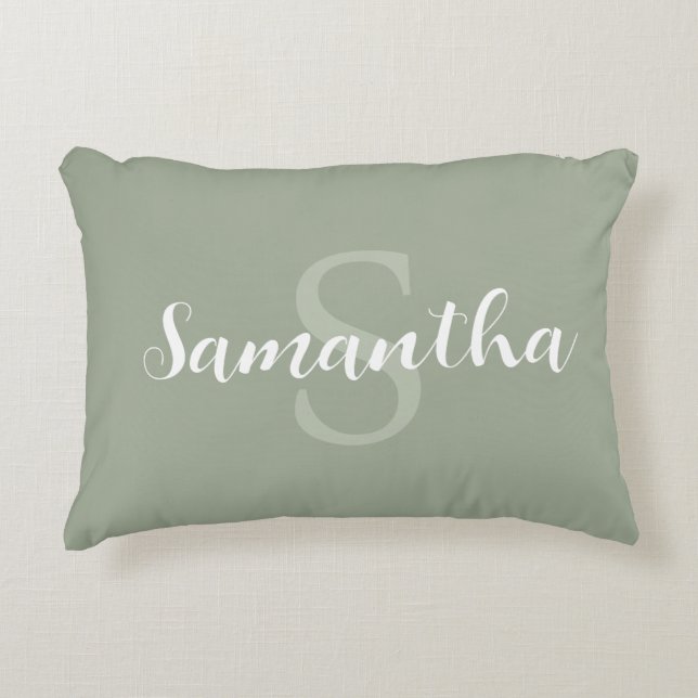 Personalized blue pillow with name initial (Front)