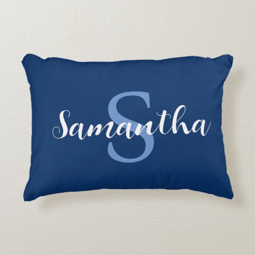 Personalized blue pillow with name initial