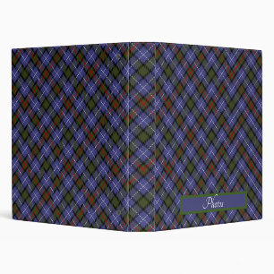 Personalized Blue Plaid 3 Ring Binder