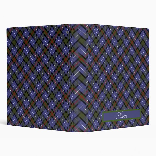 Personalized Blue Plaid 3 Ring Binder (Background)