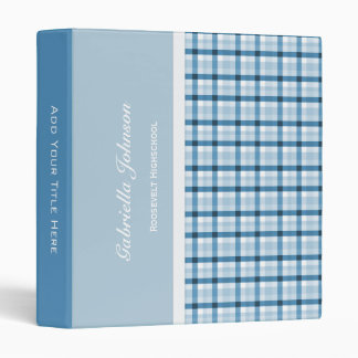 Personalized: Blue Plaid Binder