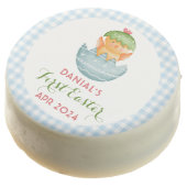 Personalized Blue Plaid Chick Egg My First Easter Chocolate Covered Oreo (Angled)
