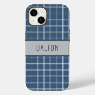 Personalized Blue Plaid Phone Case