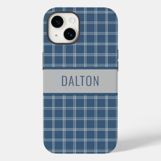 Personalized Blue Plaid Phone Case