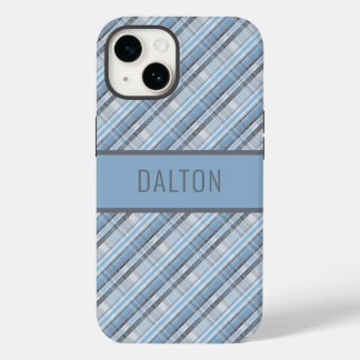 Personalized Blue Plaid Phone Case