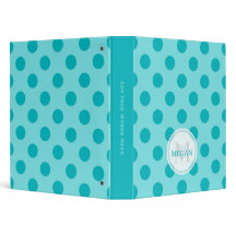 Personalized: Blue Polka Dot Binder