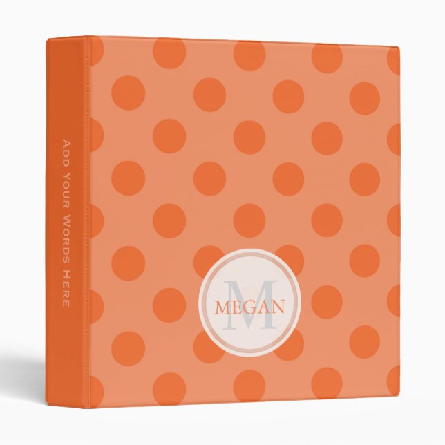 Personalized: Blue Polka Dot Binder (Front/Spine)