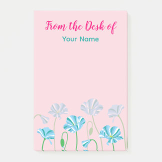 Personalized Blue poppy  Post-it Notes