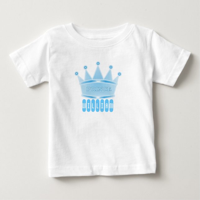 Personalized Blue Prince Crown Baby Boy Gift T-Shirt (Front)