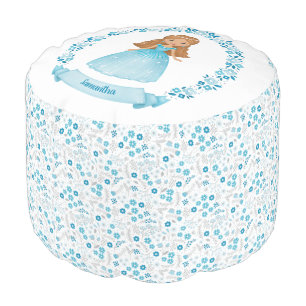 Personalized Blue Princess Pillow