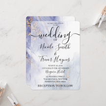 Personalized Blue Purple Alcohol Ink Wedding