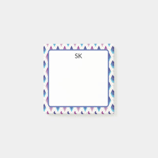 Personalized Blue & Purple Geometric Post-it Notes