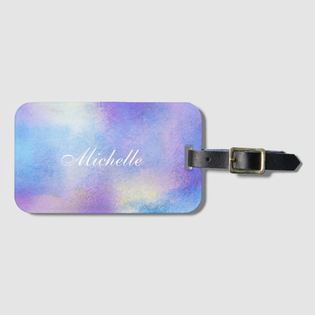 Personalized Blue & Purple | Luggage Tag (Front Horizontal)