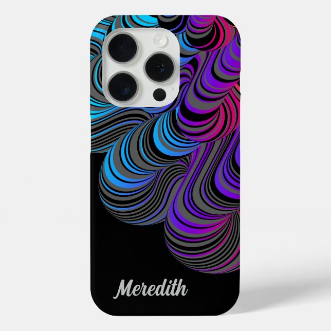 Personalized Blue, Purple, Pink on Black Case-Mate iPhone Case (Back)