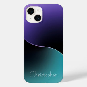 Personalized blue Radial Texture iphone 15 Case-Mate iPhone 14 Case