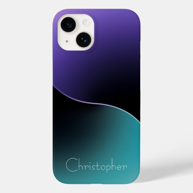 Personalized blue Radial Texture iphone 15  Case-Mate iPhone Case (Back)