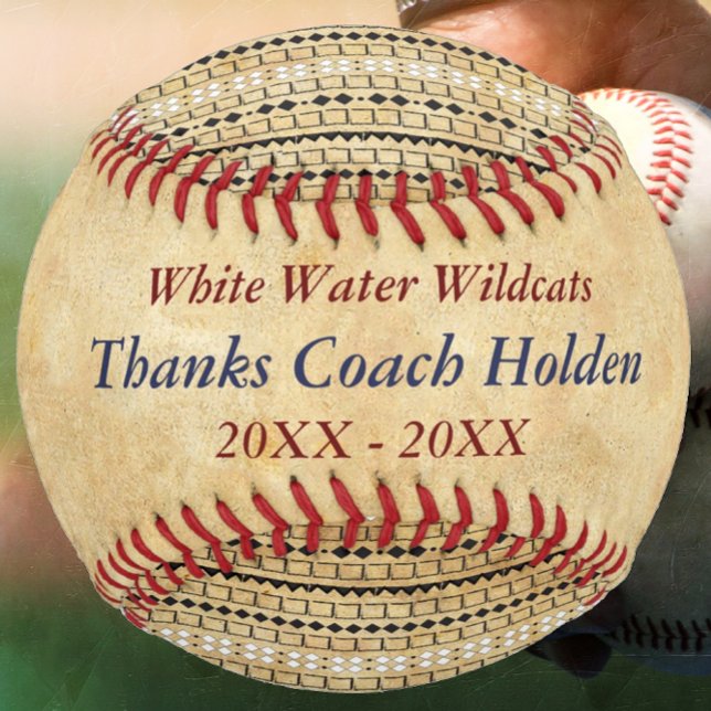 Personalized Blue Red Baseball Coach Thank You (Creator Uploaded)