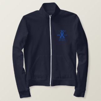 Personalized Blue Ribbon Awareness Embroidery Embroidered Jacket