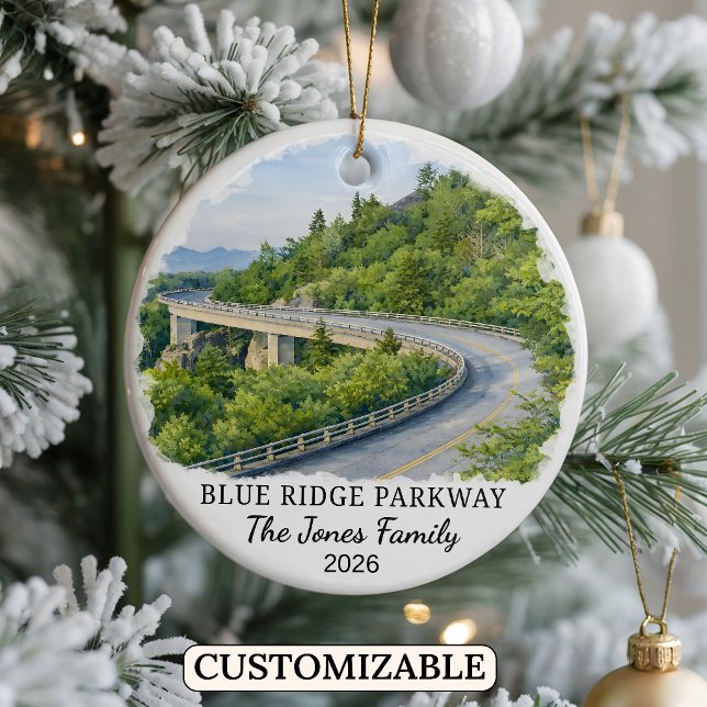 Personalized Blue Ridge Parkway, North Carolina Ceramic Ornament (Creator Uploaded)