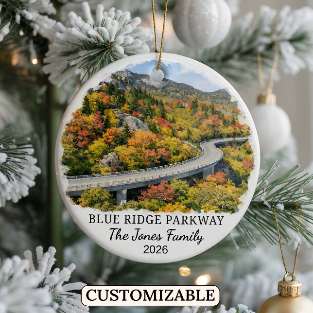 Personalized Blue Ridge Parkway, North Carolina Ceramic Ornament (Creator Uploaded)