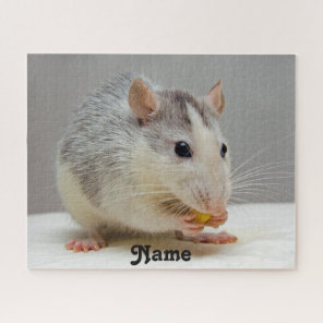 Personalized Blue Roan Husky Pet Rat Jigsaw Puzzle
