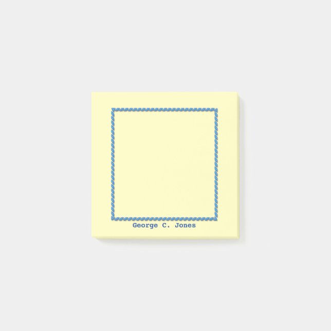 Personalized Blue Rope Frame Square Post-it Notes (Front)