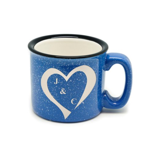 Personalized Blue Rugged Stoneware Coffee Mug