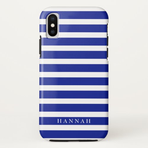 Personalized Blue Sailor Stripes iPhone X Case