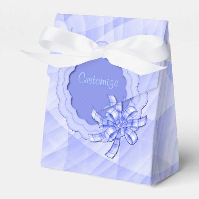Personalized Blue Scalloped Frame Favor Box (Front Side)