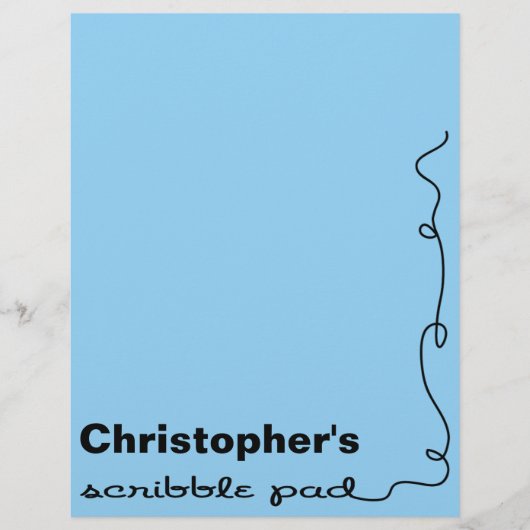 Personalized Blue Scribble Pad (Front)