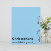Personalized Blue Scribble Pad (Standing Front)