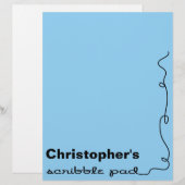 Personalized Blue Scribble Pad (Front/Back)