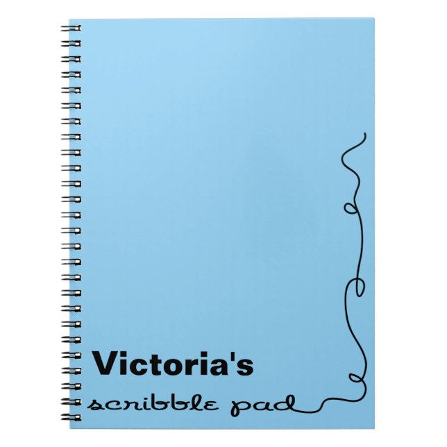 Personalized Blue Scribble Pad Notebook (Front)