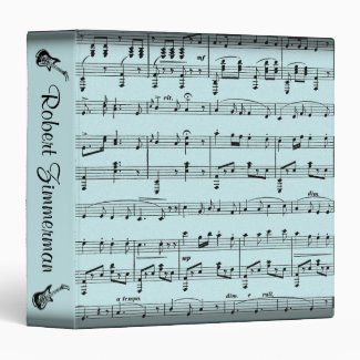 Personalized Blue Sheet Music With Guitar