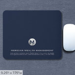 Personalized Blue Silver Business Monogram Mouse Pad at Zazzle