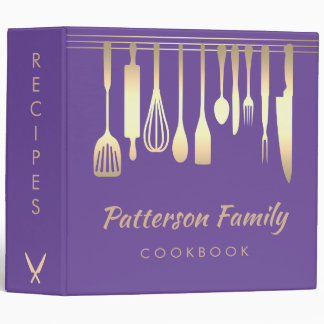 Personalized Blue Silver Family Recipe Cookbook 3  3 Ring Binder