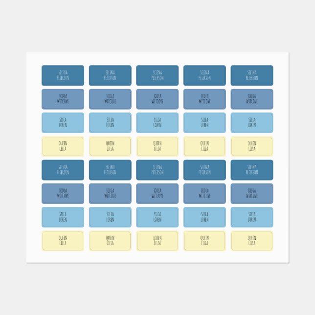 Personalized Blue Sky Clothing Kids' Labels (Sheet)